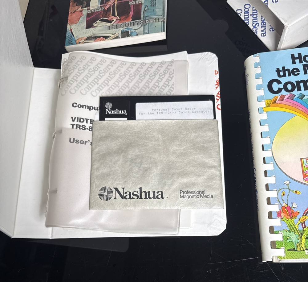 Compuserve Book Software Bundle TRS-80 Binder Guide Vtg