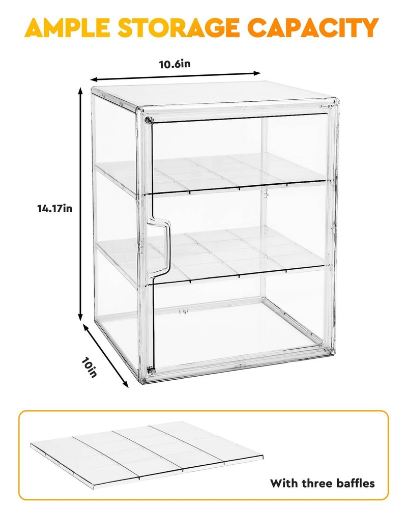 Pastry Display Case,Bread Box for Kitchen Countertop,4-Layer Adjustable Bread...