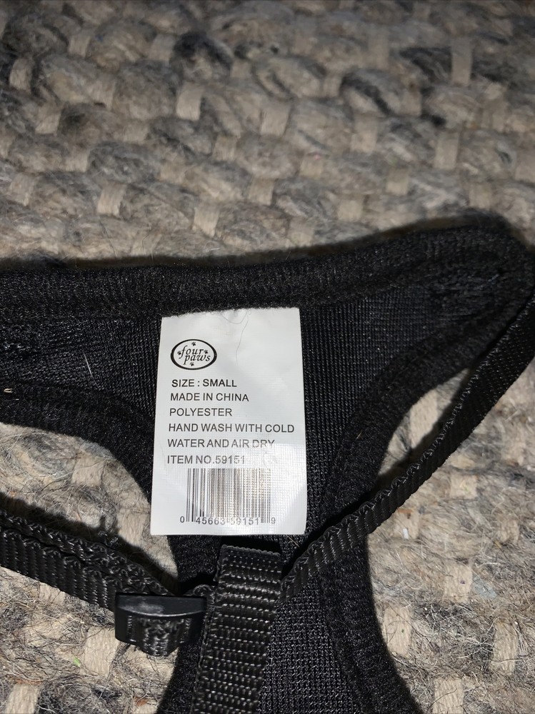 Four Paws Size Small Dog Collar Harness ALL BLACK