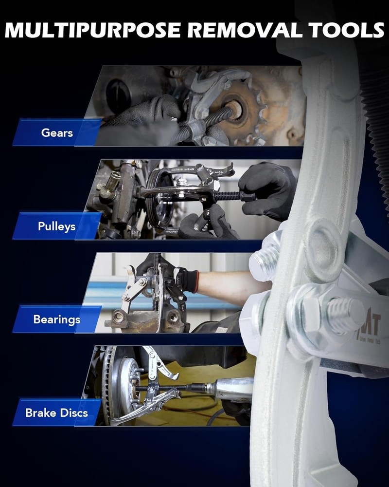 Heavy Duty Pulley Puller with Reversible Jaws - 3 pcs Kit