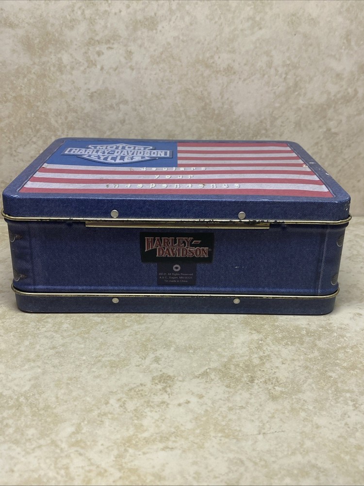Harley-Davidson Tin Lunch/Storage Flag Embossed "Declare Your Independence"