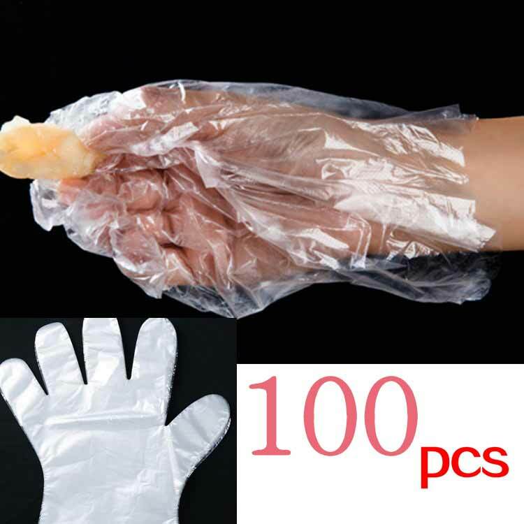 100pcs Transparent Plastic Gloves For Food Kitchen Tools