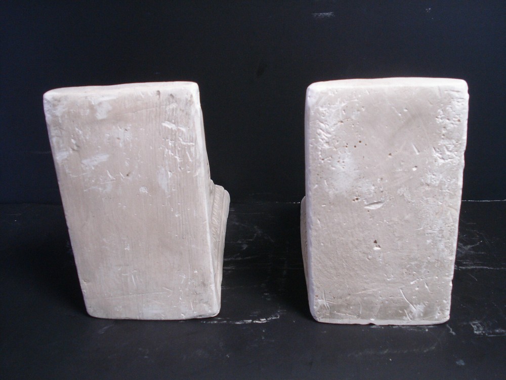 Vtg plaster Classical Acanthus leaf Wall Corbel Sconce shelf Bracket Pair 9" x 6