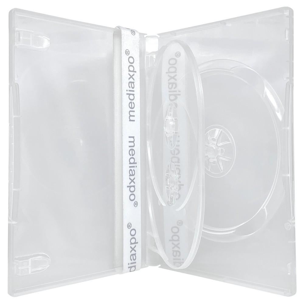 100 STANDARD Clear Triple 3 Disc DVD Cases & 100 Matte Inserts