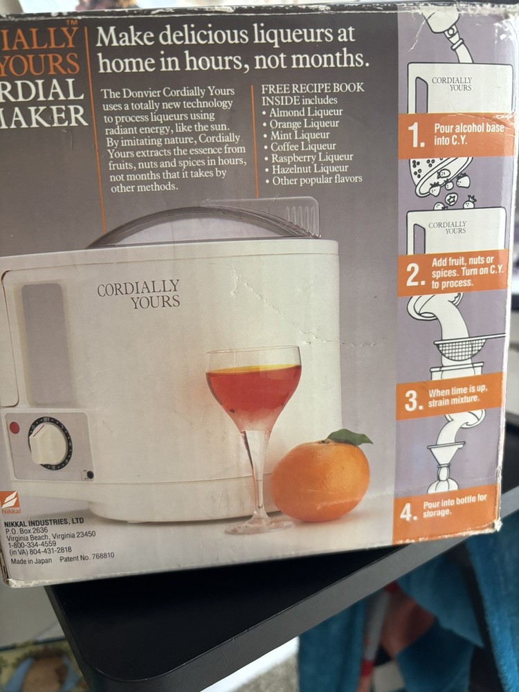 Vintage Donvier Cordially Yours Cordial Maker.