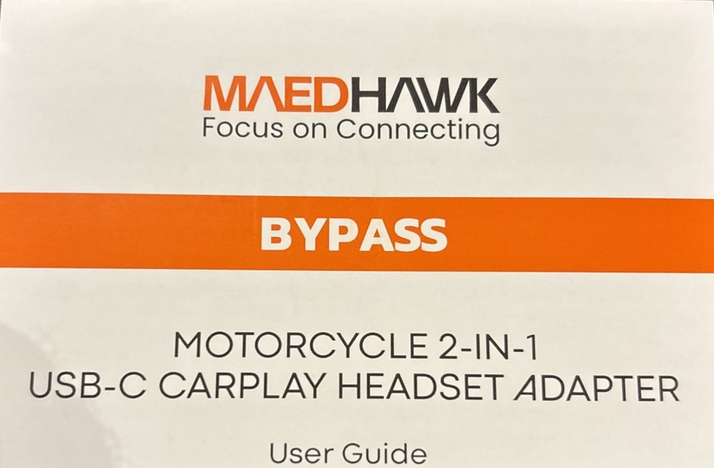 Bluetooth Headset Adapter for Motorcycle CarPlay & Android Auto - USB-C Charger