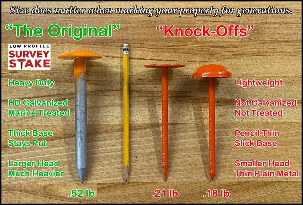 Hi-Vis Orange Property Stakes - 4 Pack