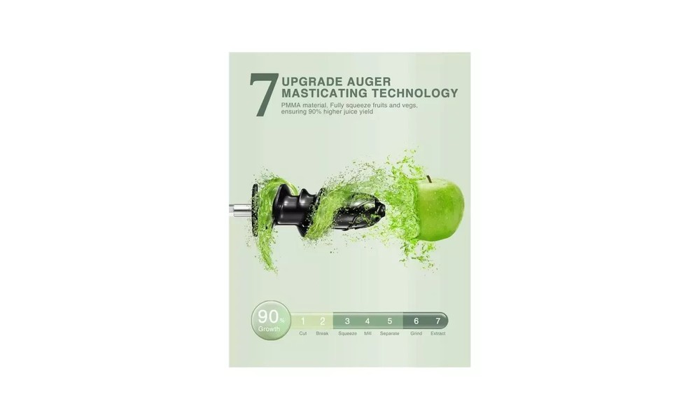 Brewsly Slow Masticating Juicer Extractor with 3-Mode 2-Speed Easy to Clean