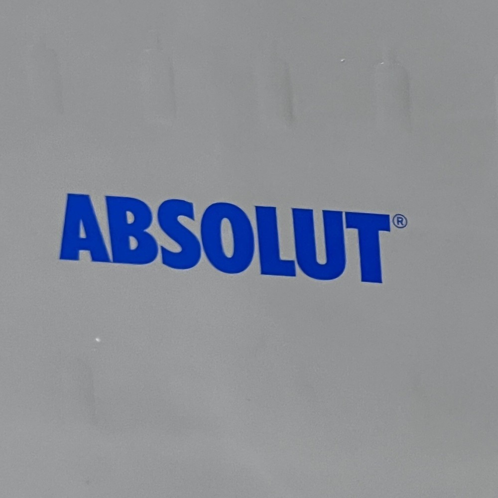 Absolut Vodka Gift Bag silver grey with blue handles