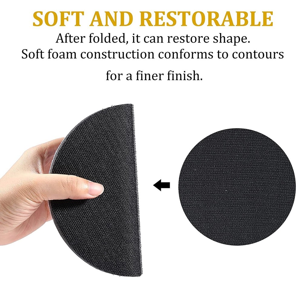 2Pcs 6 Inch Hook Loop Soft Foam Buffering Pads Sponge Cushion Buffer Backing Pad