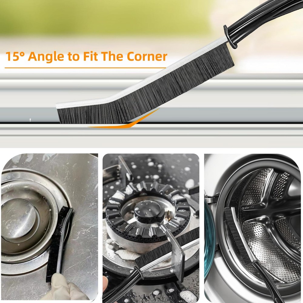 3Pcs Hard Bristle Crevice Cleaning Brush Thin Gap Scrub Tool Kitchen Bath