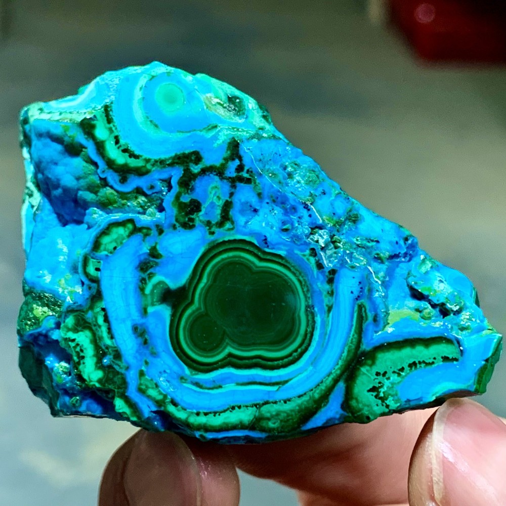 86G Natural Chrysocolla/Malachite transparent cluster rough mineral sample