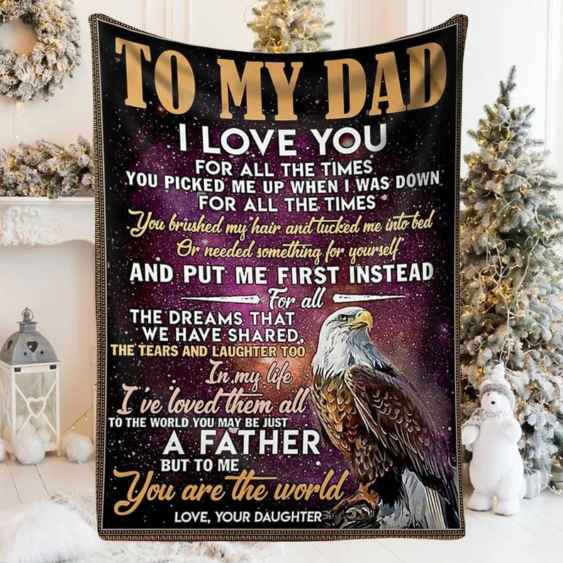 Personalized Eagle To My Dad Blanket Gift For