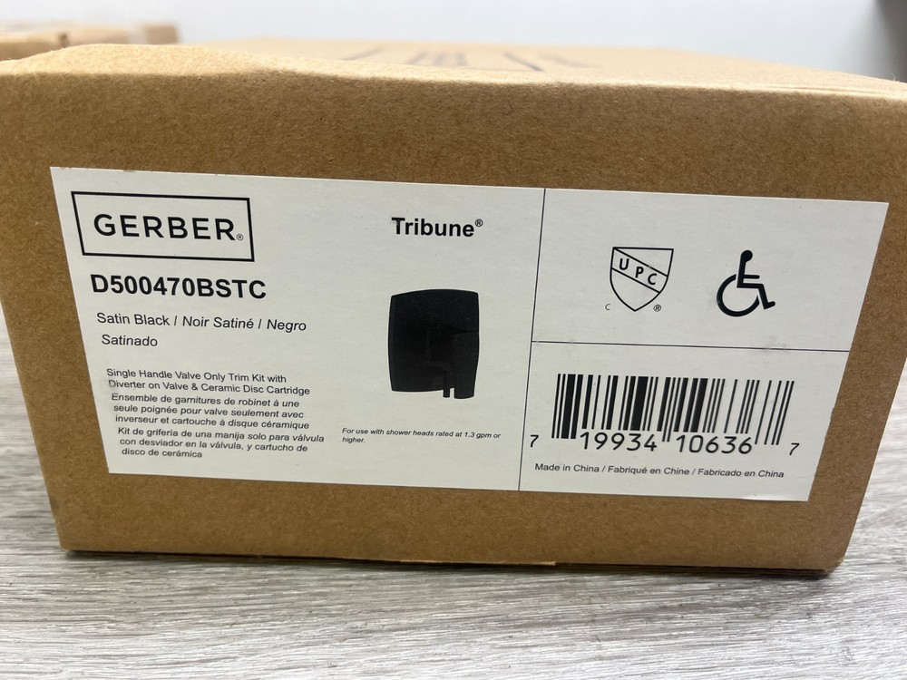 Gerber D500470TC Tribune Two Function Pressure Balanced Valve - Black