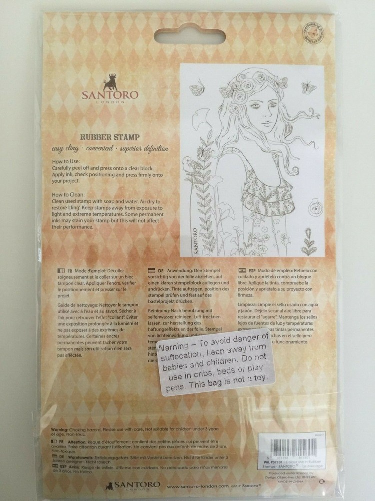 New Docrafts Santoro London - Willow Rubber Stamp Set - Le Message