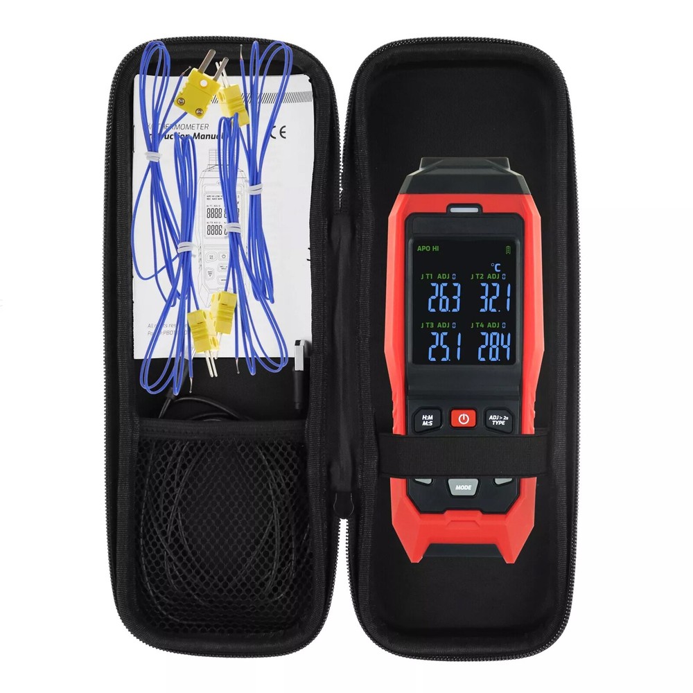 4Channel Display K/J Datalogger Thermocouple Thermometer Real-Time Data Logging