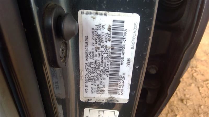 CAMRY 2002 Fuse Box Cabin 6930
