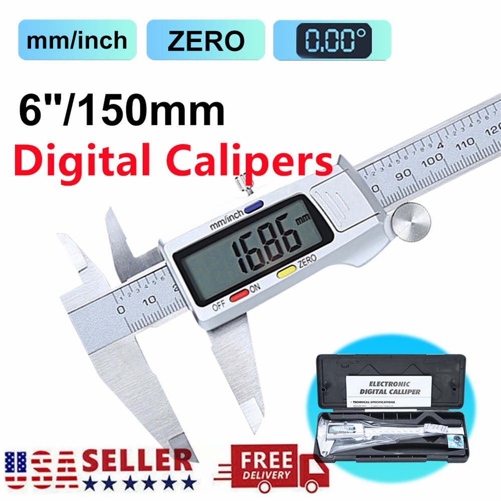 6" Measure tool micrometer digital ruler electronic caliper vernier caliper