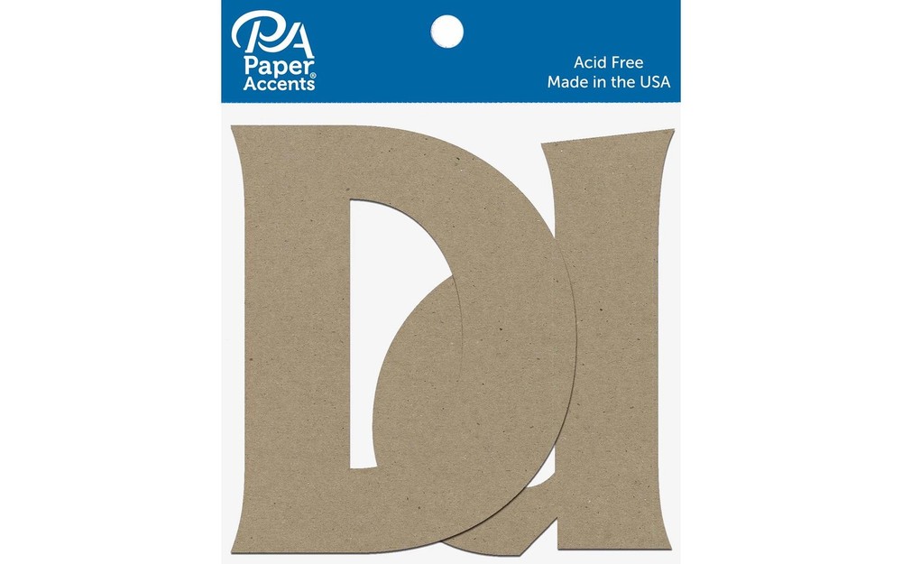 Chipboard Letter 4" Dd 2pc Natural