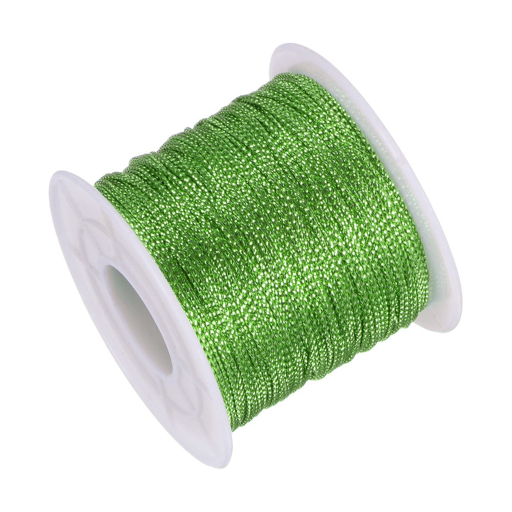 Metallic Cord 1mm 109 Yards Tinsel Rope Thread String, Green