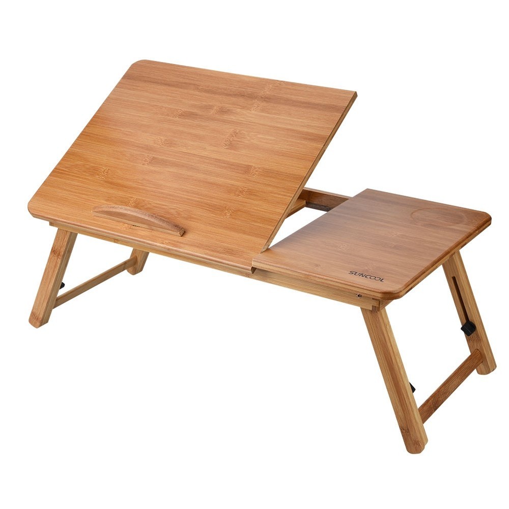 Foldable Bamboo Laptop Desk Height Notebook Stand Bed Sofa Table with