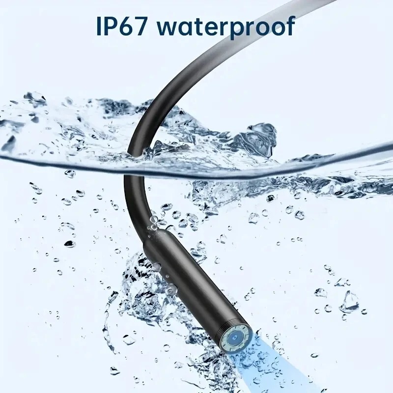 Endoscope Camera for iPhone Waterproof 8LEDs Borescope Car Engine Inspection