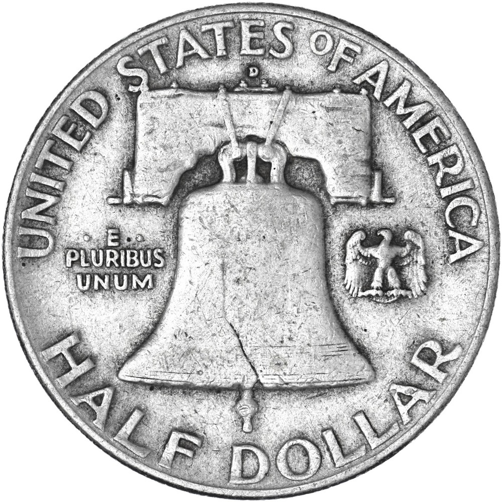 1951 D Franklin Half Dollar Very Fine 90% Silver