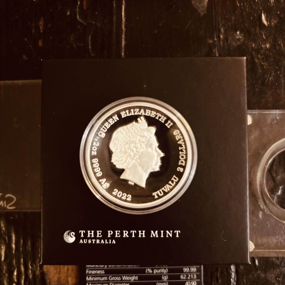 2022 2 Oz Silver $2 Tuvalu BART SIMPSON High Relief Proof Coin.