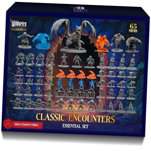 Classic Encounters - Essential Set - 65 Iconic DND Miniatures Bulk Monsters,