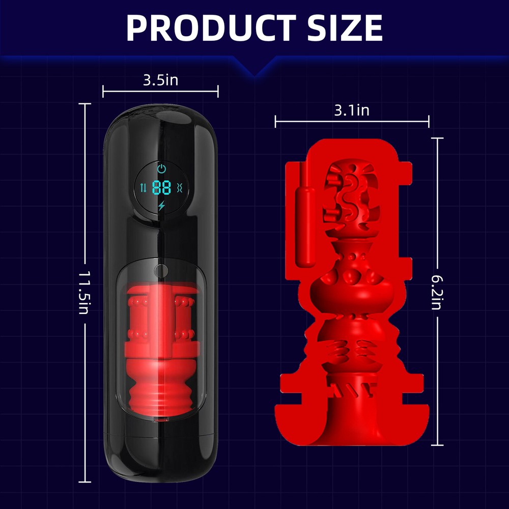 Male Masturbaters Automatic HandsFree Rotating Cup Thrusting Stroker Lubricants