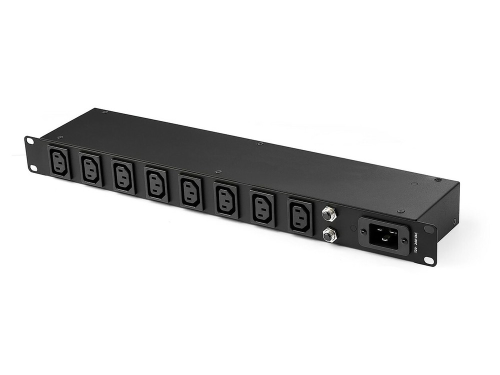 8 Outlet Horizontal 1RU Rack Mount PDU Power Strip for Network Server Racks w...
