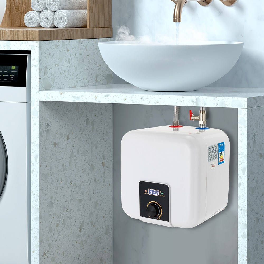 8L/2.11 Gallon Electric Water Heater Square Water Heater Wall Mounted 1500W