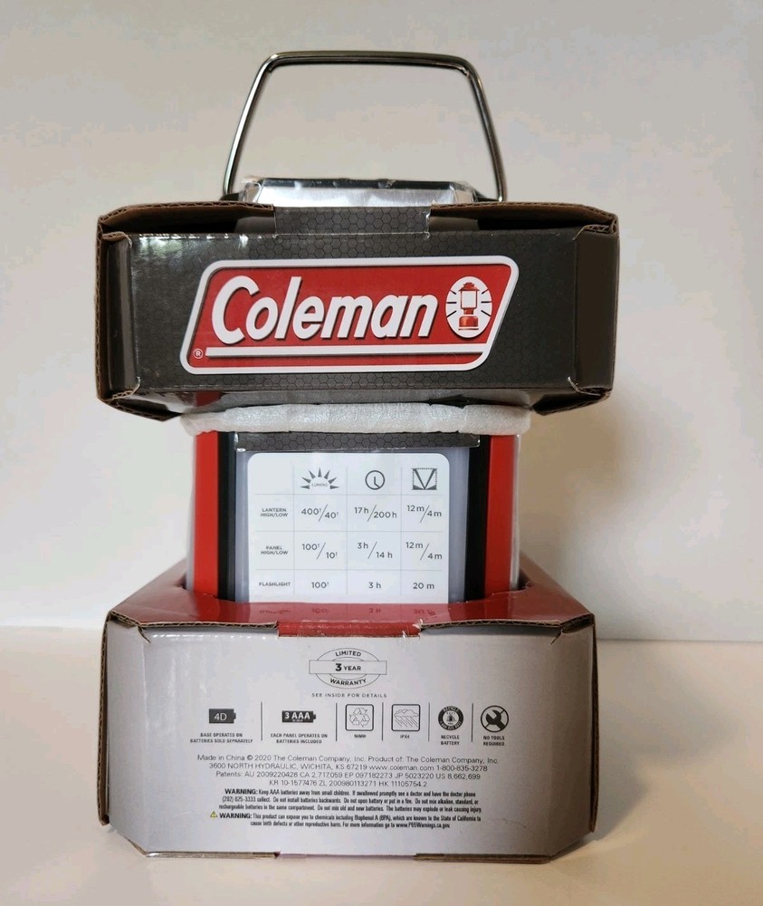 Coleman Multi-Panel Lantern 2 Removable Light Panels USB For Charging 400 Lumens