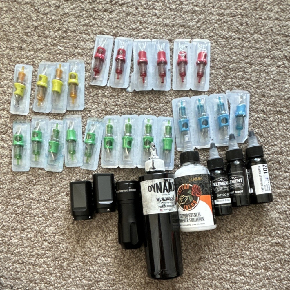 Dynamic Element Wormholepro Elaimei Tattoo Kit Multicolor Inks Needles Machine