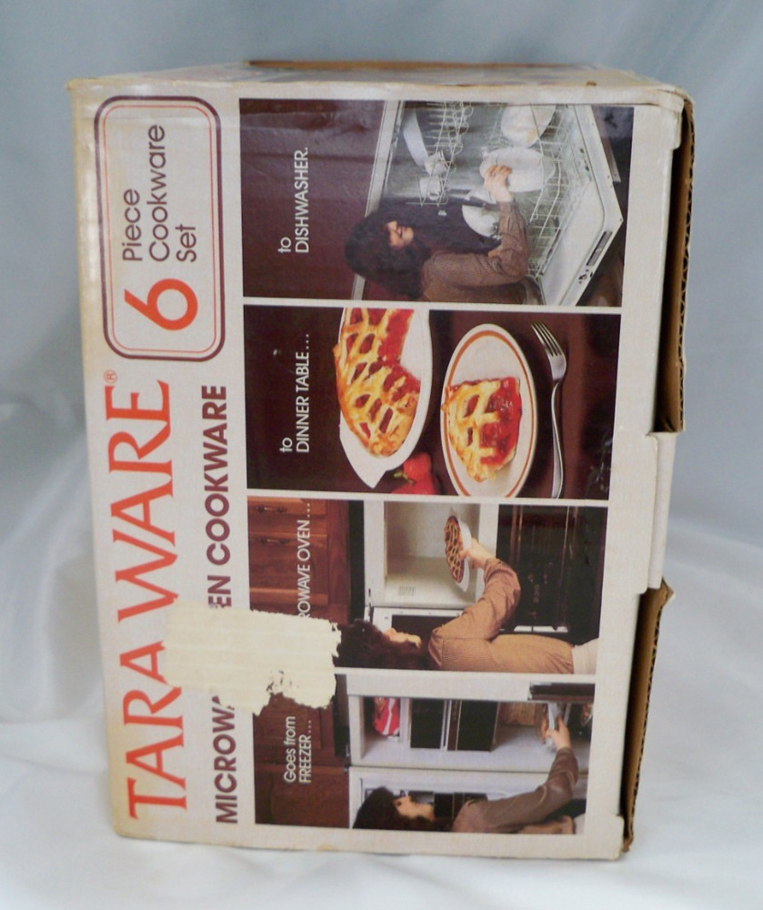 Tara Ware Microwave Oven Cookware 6 PIECE SET Vintage