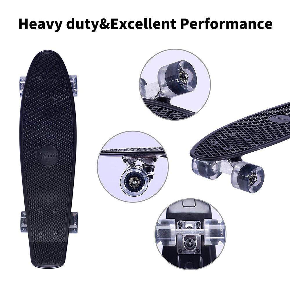 22 inch Complete Skateboard Highly Flexible Cruiser Board Plastic Deck Board