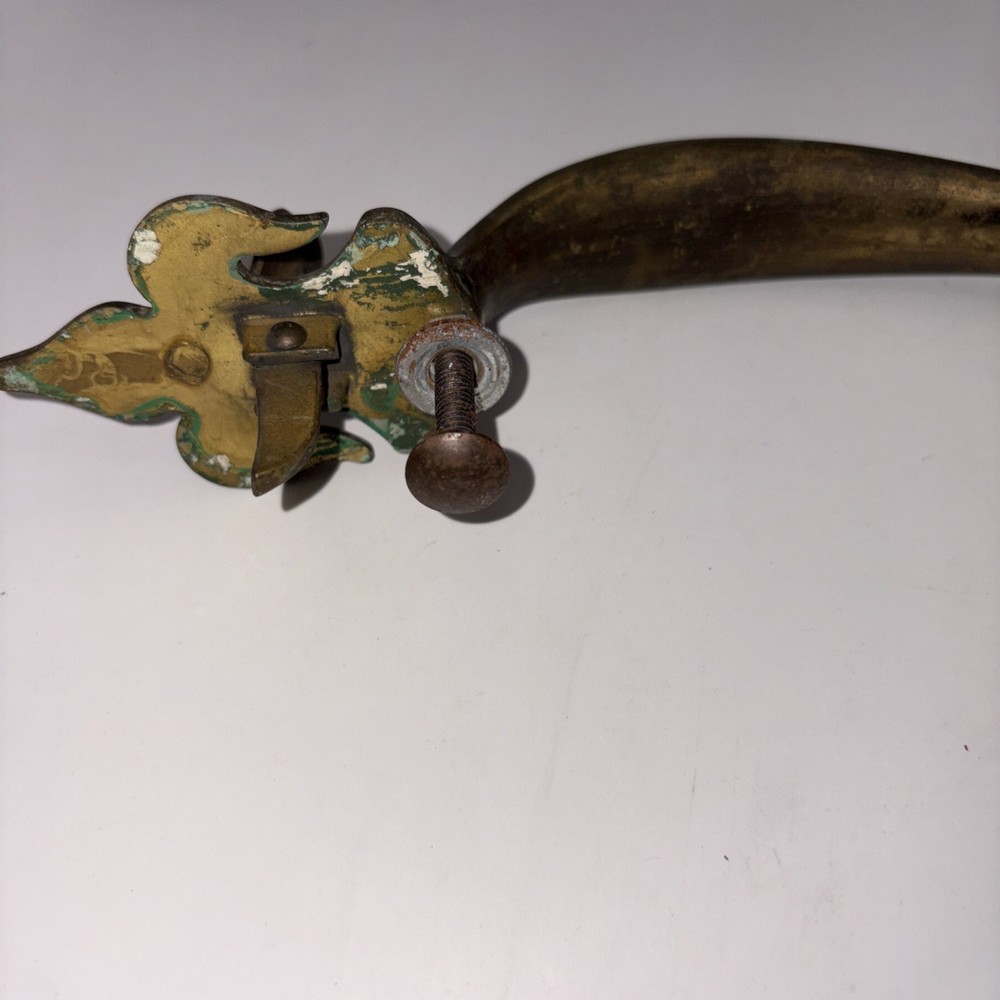 Antique large brass door pull 11”