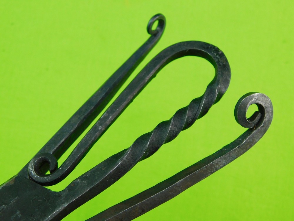 Vintage US Blacksmith Knife Spoon Fork Camp Set w/ Sheath