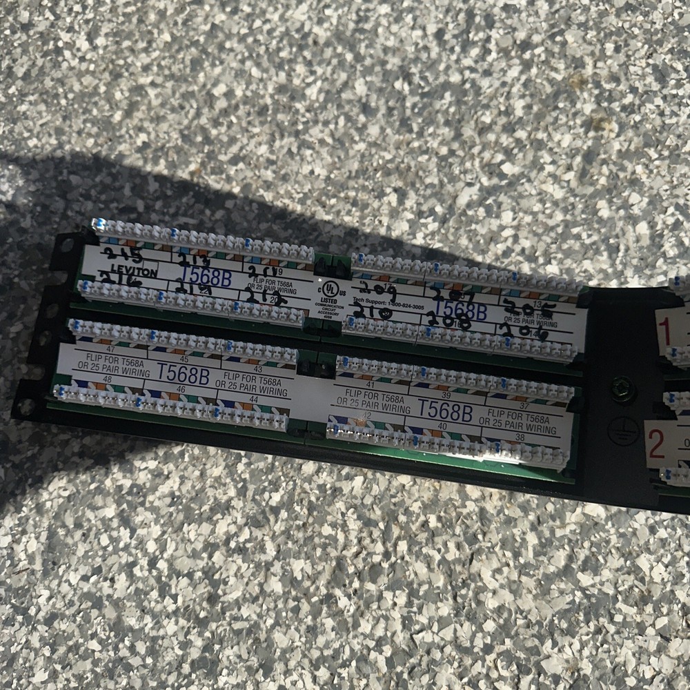 Leviton CAT 48 Port Angled Patch Panel w/ Cat 6A+ Plugs
