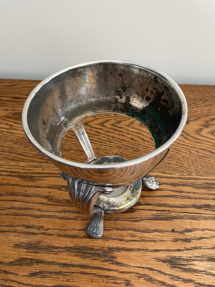 VINTAGE SILVER PLATE WARMING STAND BY FB ROGERS
