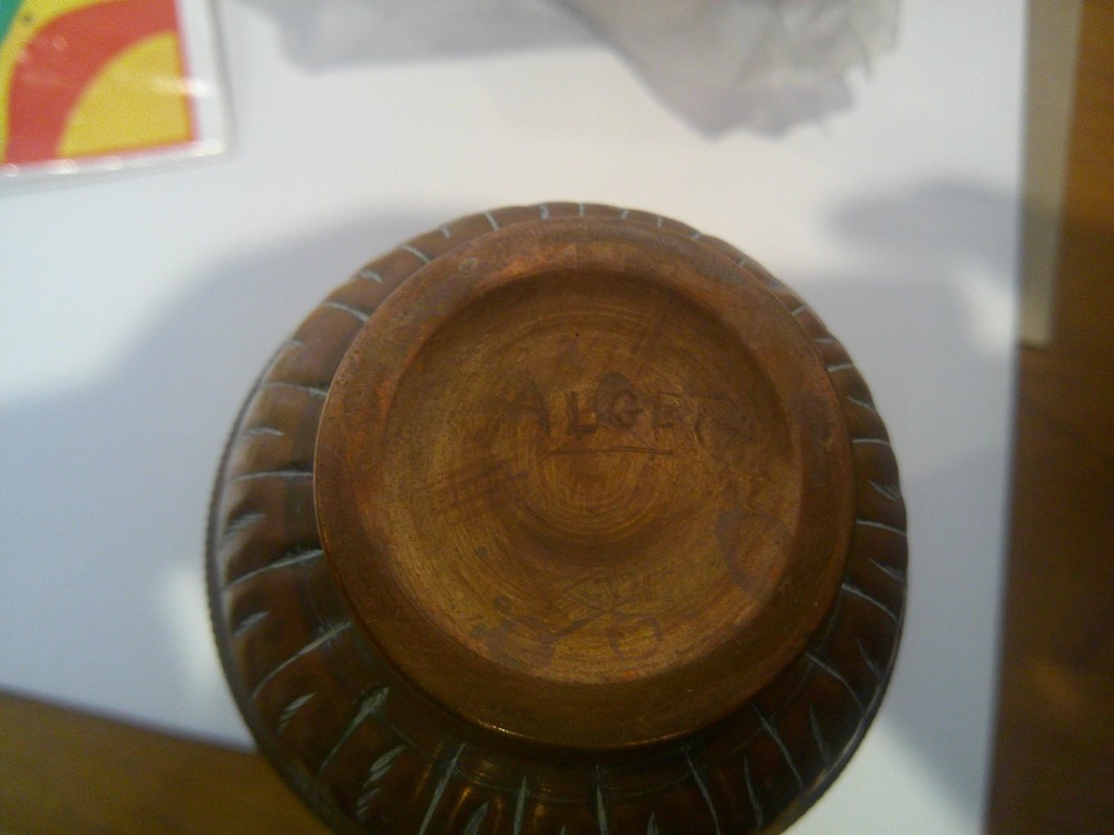 Ornate copper vase 4" TALL