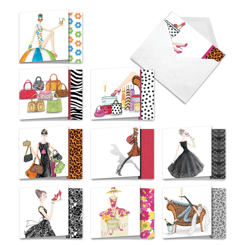 10 Assorted All Occasion Blank Note Cards Pack - Write In Style