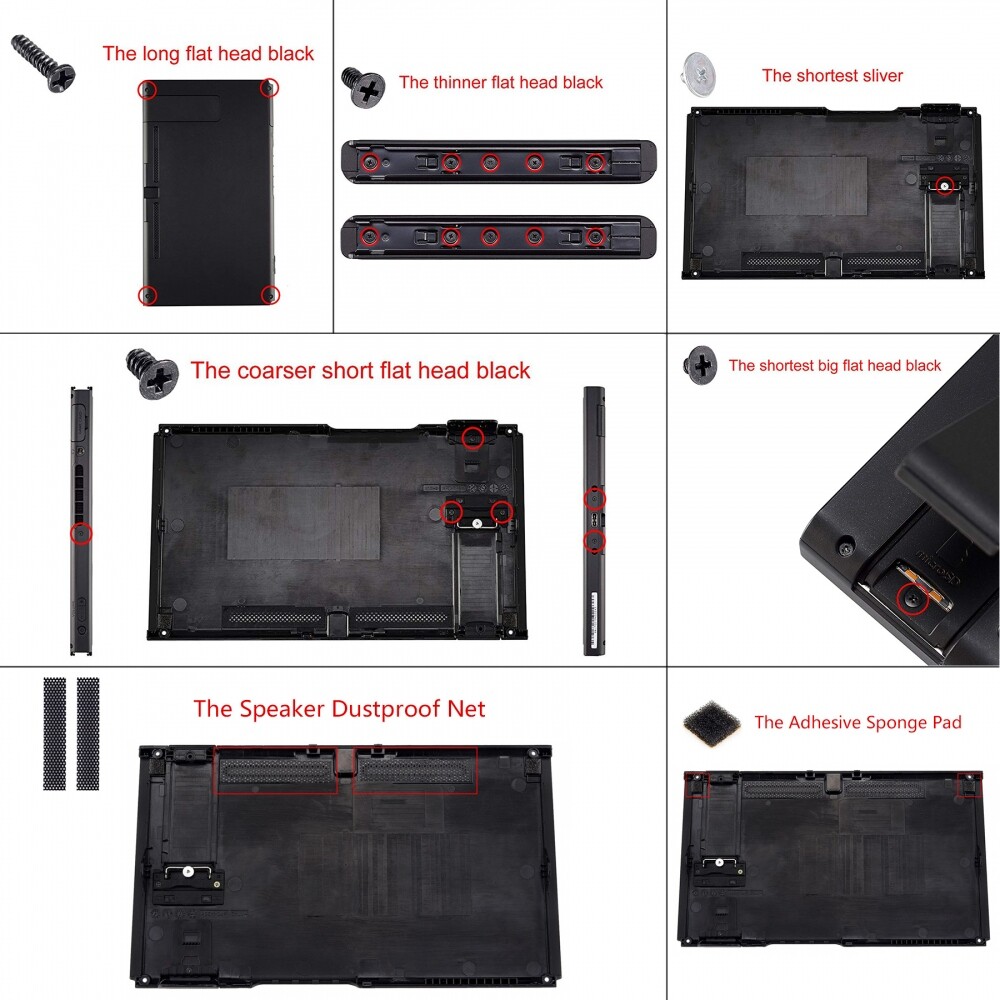 eXtremeRate Console Back Plate & Kickstand Replacement Shell for Nintendo Switch