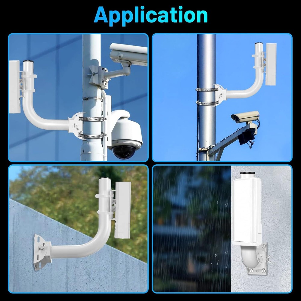 Universal Wireless Bridge Bracket Mount, 2-Pack J Pole Mounts 150° Adjustable