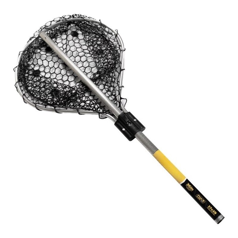 17 x 19 Hoop, Premium Rubber Netting, 36 in Collapsable Handle
