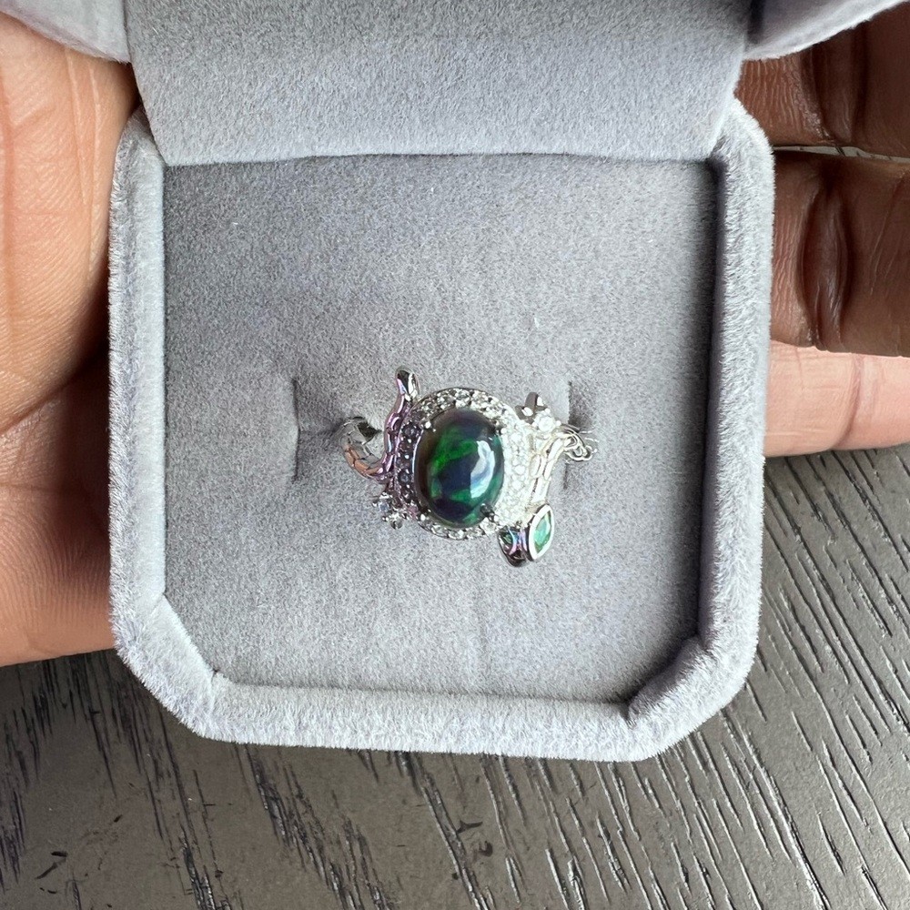 S925 opal ring ( adjustable)