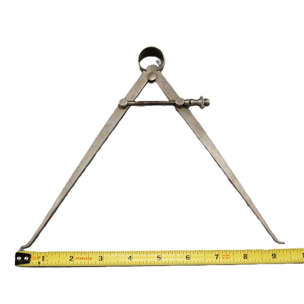Vintage L.S. Starrett 9” Yankee Solid Spring Nut Inside Caliper Athol Mass.