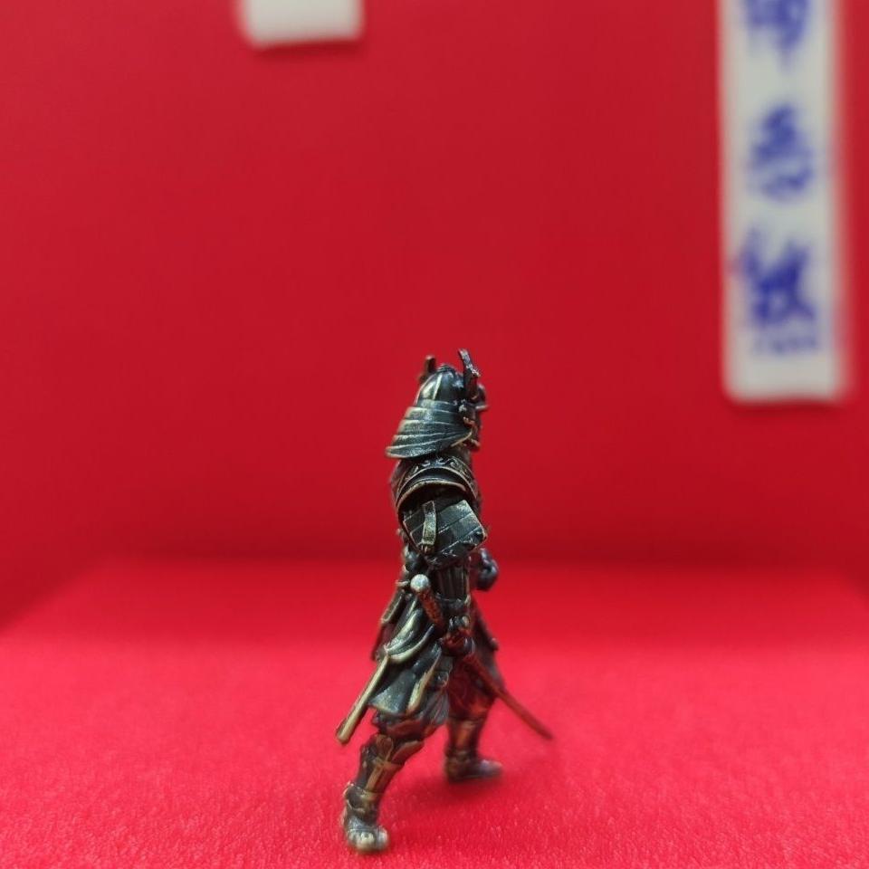 Black Solid Bronze Slash Samurai Ancient Soldier Statue Ornaments Handicraft