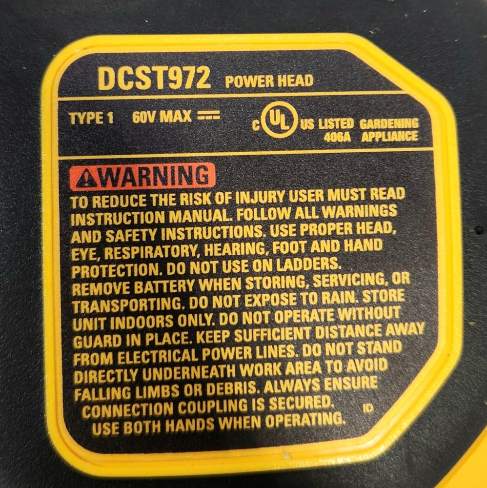 DEWALT DCST972 60V MAX BL Li-Ion 17" String Trimmer Power Head USED [TOOL ONLY]