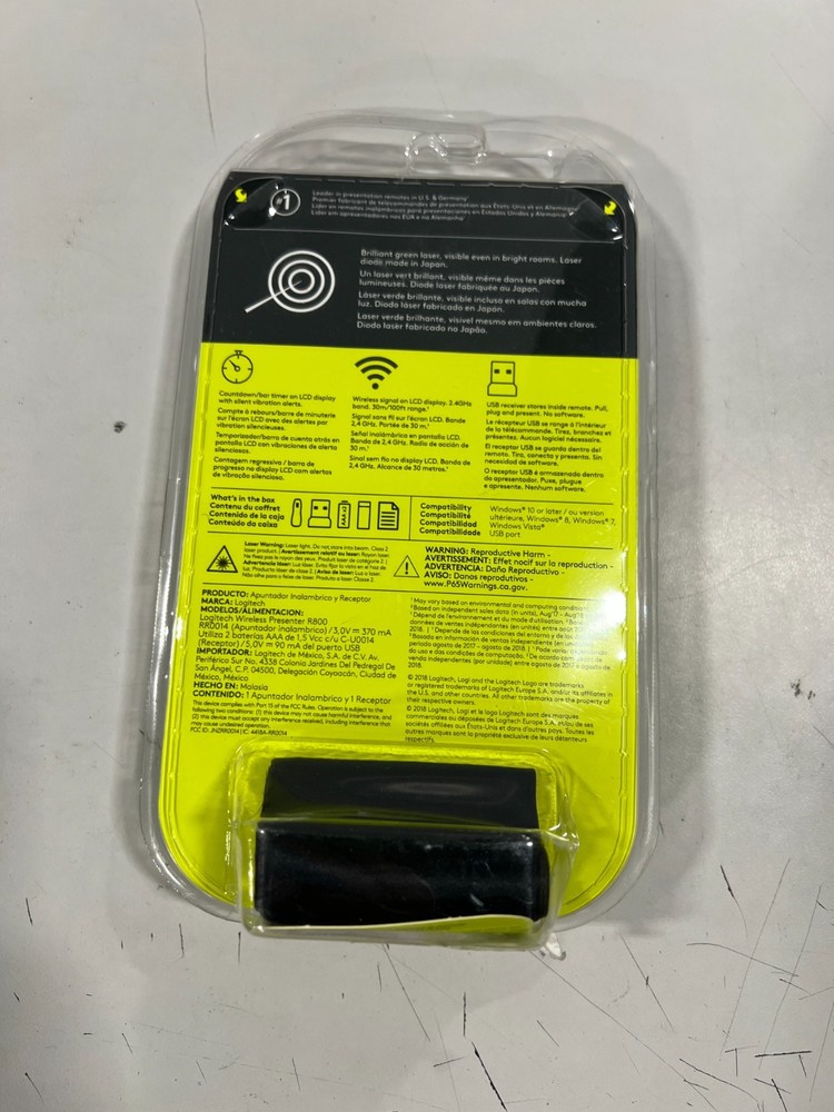 Logitech R800 Laser Presentation Remote Control - Black